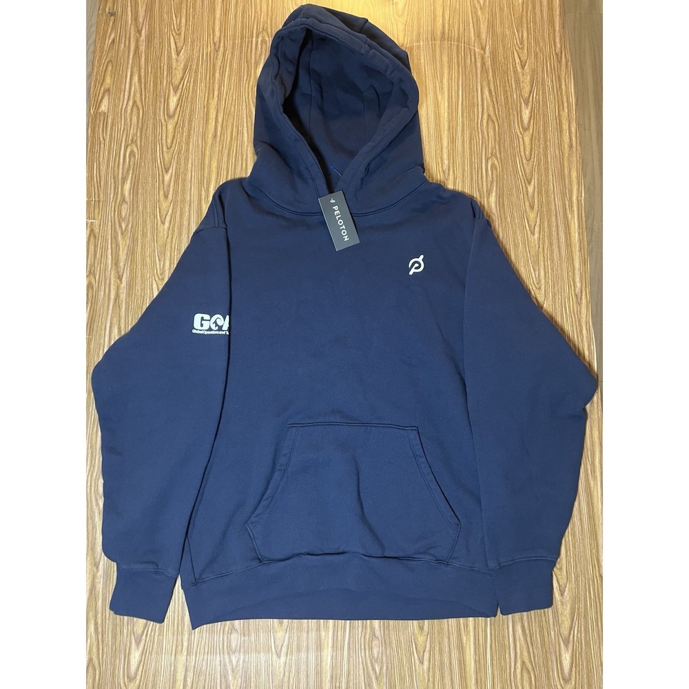 Peloton Hoodie Mens Size XL Navy Blue Goat Pullover Jumper Sweatshirt